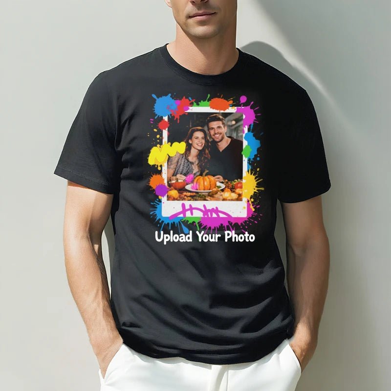 Custom Tee 230g Cotton Short Sleeve Photo Upload Thanksgiving Day PrintToucan