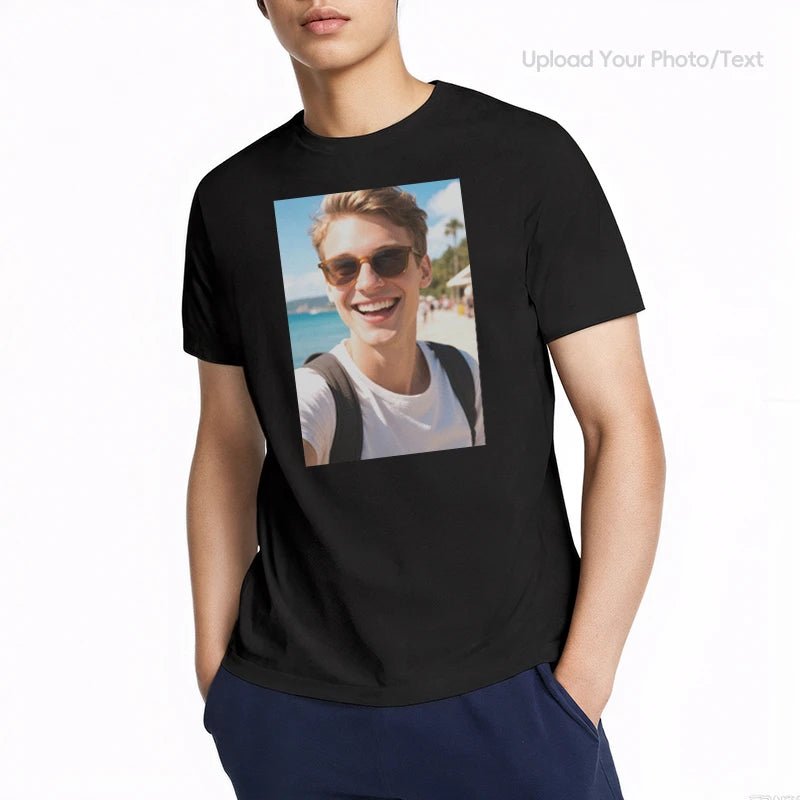 Custom Tee 230g Cotton Short Sleeve Photo Upload Travel PrintToucan