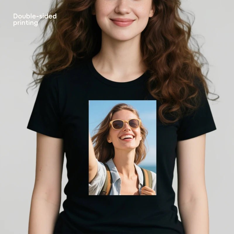 Custom Tee 230g Cotton Short Sleeve Photo Upload Travel PrintToucan