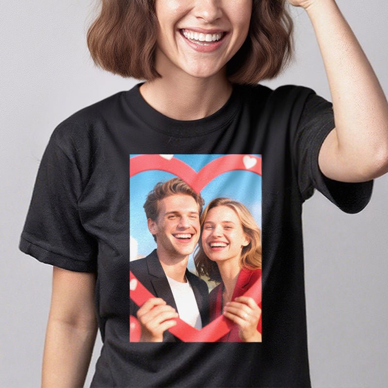 Custom Tee 230g Cotton Short Sleeve Photo Upload Valentines Day PrintToucan