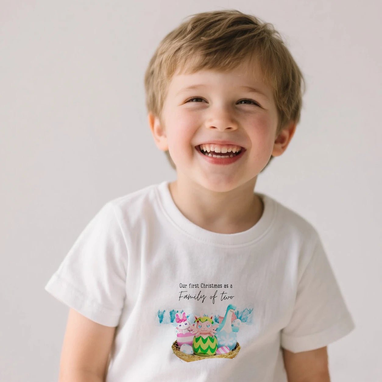 Custom Toddler T-shirt – Personalized Christmas Family Shirt with Name & Photo (1–7 Family Members) - printtoucan