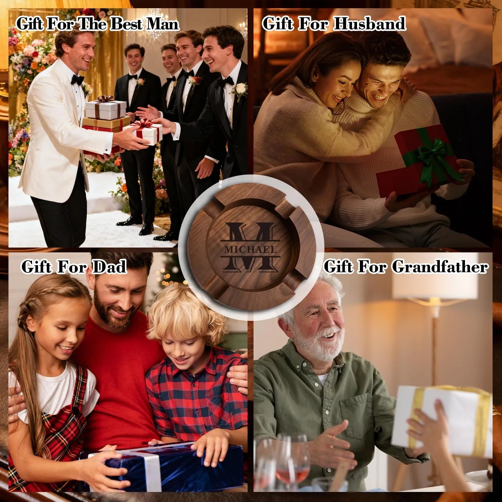 Custom Walnut Ashtray Valentine Day Gift Walnut Personalized Name Home Decor PrintToucan - PrintToucanValentine's Day GiftsPrinttoucan-13.8x15.7inch（35x40）cm-8