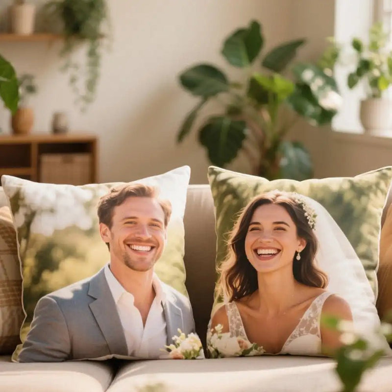 Custom Wedding Cushion Personalized Image Upload Fast Printing | PrintToucan
