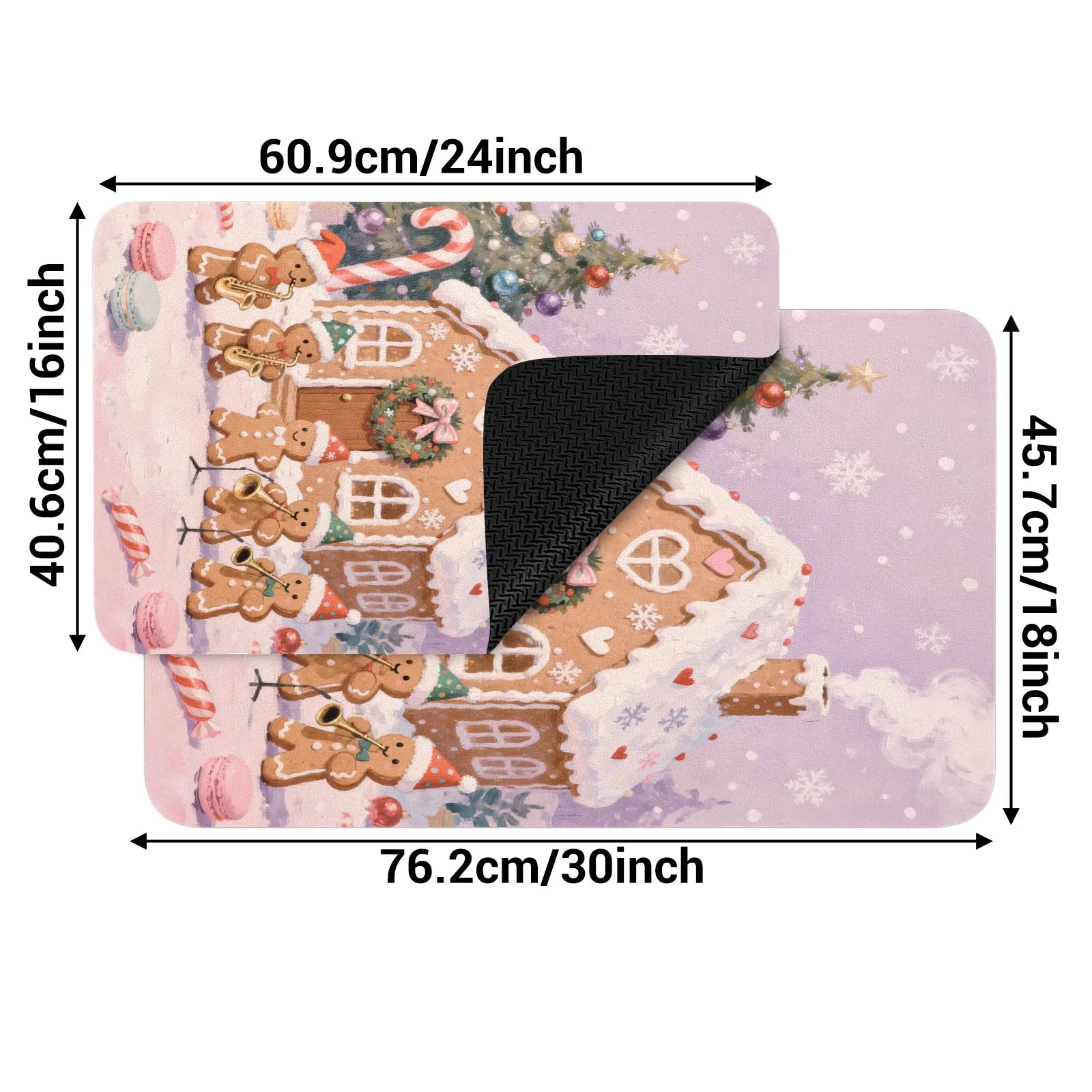 Doormat 640g Rubber Christmas Gingerbread Band Indoor Outdoor Mat – Outdoor Use – PrintToucan - PrintToucanChrismas Gift