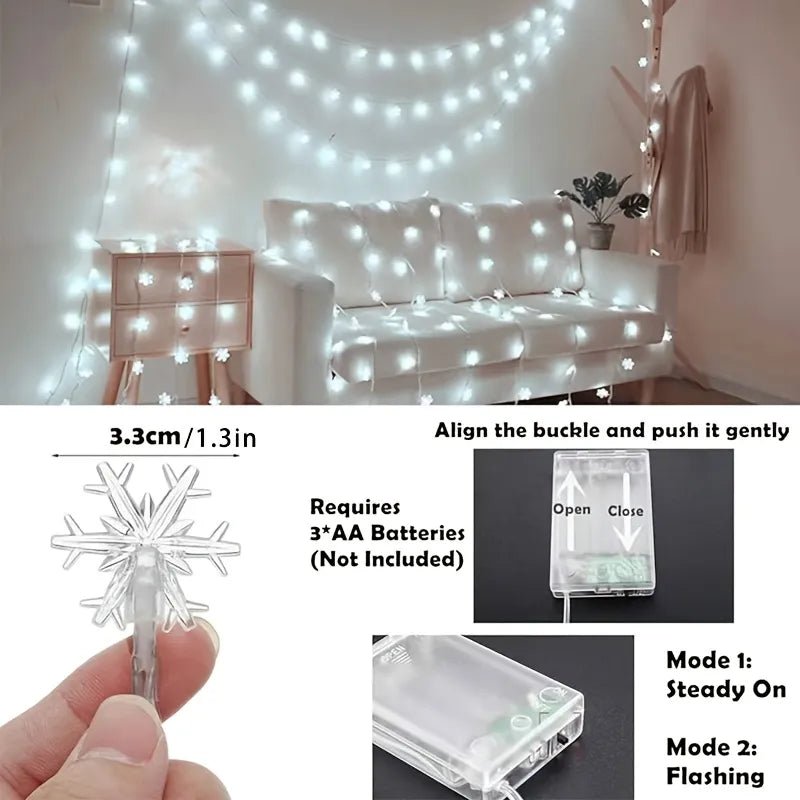 Light Strip 6m Courtyard Light Strip Snowflake Warm Glow Christmas Home Decor Cozy Holiday Style PrintToucan - PrintToucanChrismas Gift