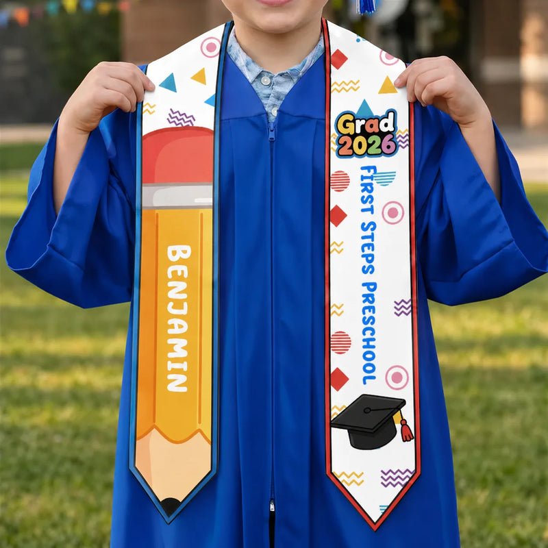 Personalized Kid Graduation Stole | Custom Preschool & Kindergarten Graduation Sash | PrintToucan