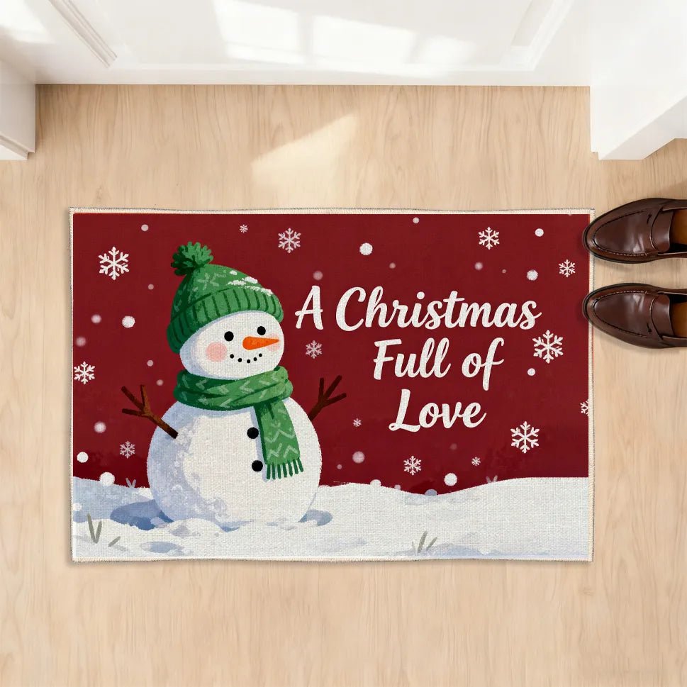 Rug Washable Backing Spun Cashmere Christmas Theme Snowman Illustration Rug Cleaning PrintToucan - PrintToucanChrismas Gift