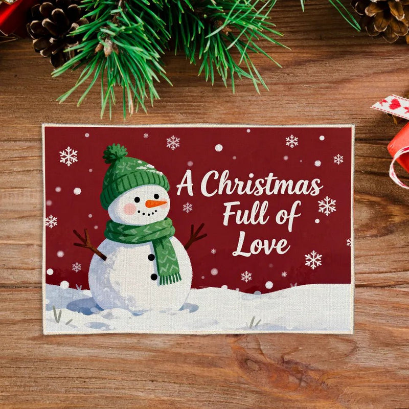 Rug Washable Backing Spun Cashmere Christmas Theme Snowman Illustration Rug Cleaning PrintToucan