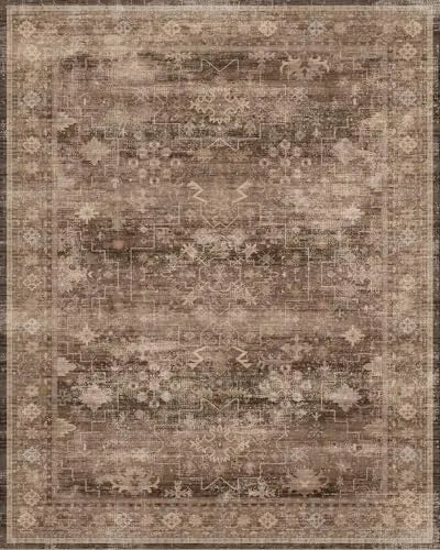 Warm Taupe Distressed Traditional Area Rug Neutral Vintage Oriental Floor Covering PrintToucan - PrintToucanRugPrinttoucan-16" x 24"
