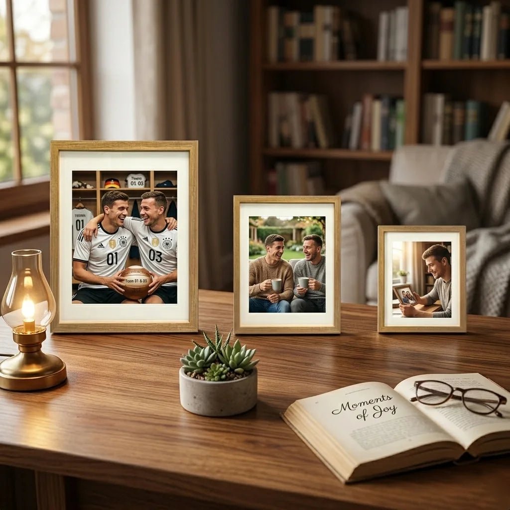 Celebrate your favorite memories with this custom framed photo print! Perfect for soccer fans, best friends, or teammates, you can personalize it with jersey numbers, team photos, or your own moments. It’s a heartfelt addition to your desk or a thoughtful gift for any occasion.