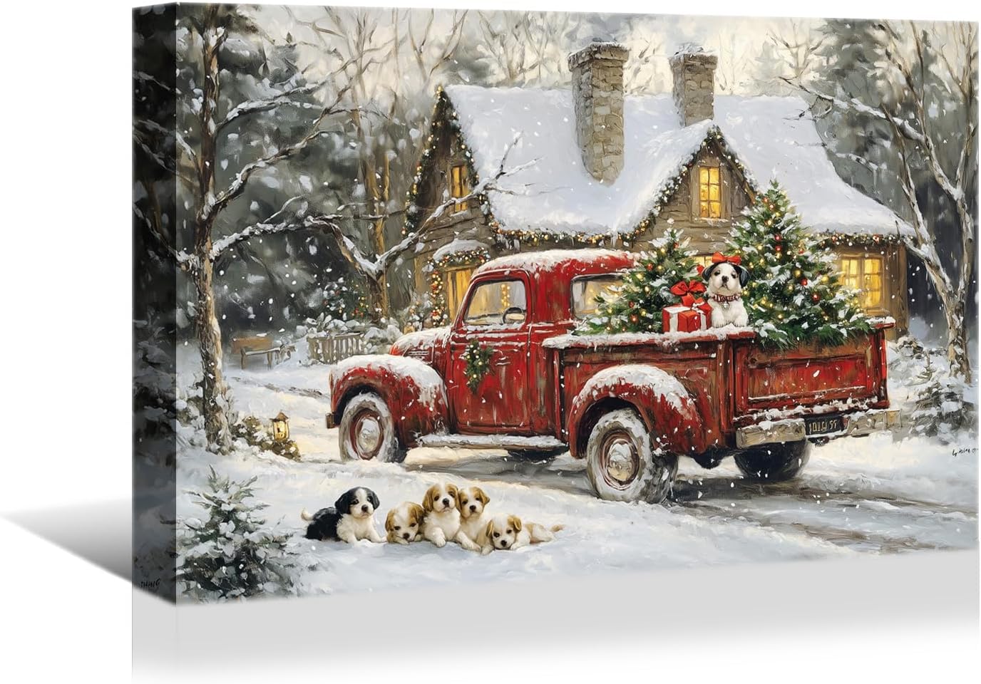 YONICA Christmas Wall Decor Santa Canvas Wall Art Home Decorations 36x24 Inches - Santa Pictures Jesus Prints Winter Painting Xmas Artworks for Living Room Bedroom - PrintToucanYKSDT731-16"L x 12"W