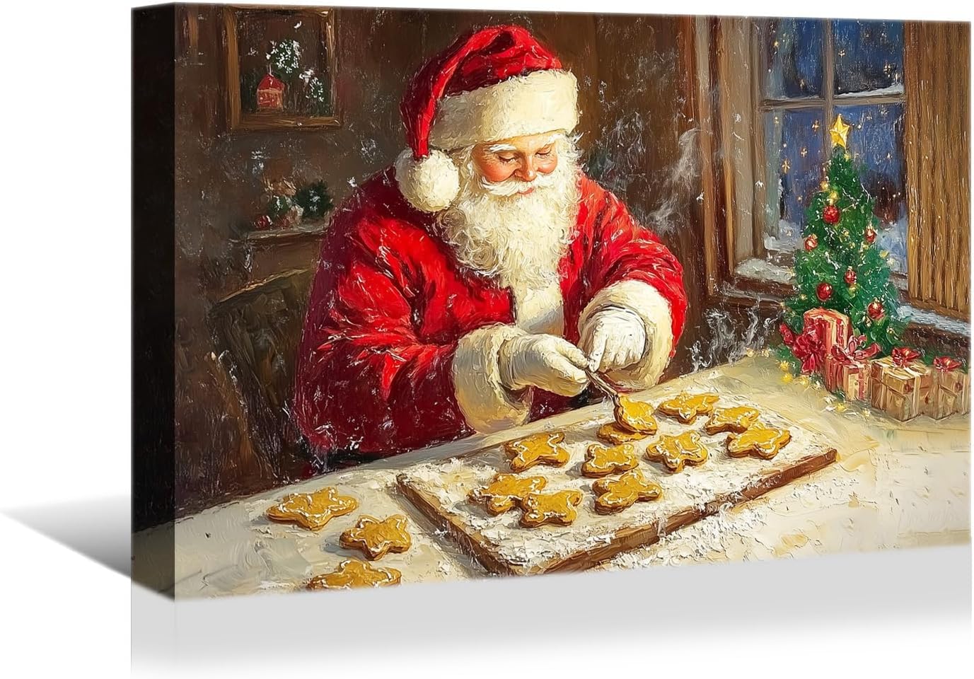 YONICA Christmas Wall Decor Santa Canvas Wall Art Home Decorations 36x24 Inches - Santa Pictures Jesus Prints Winter Painting Xmas Artworks for Living Room Bedroom - PrintToucanYKSDT739-30"L x 20"W