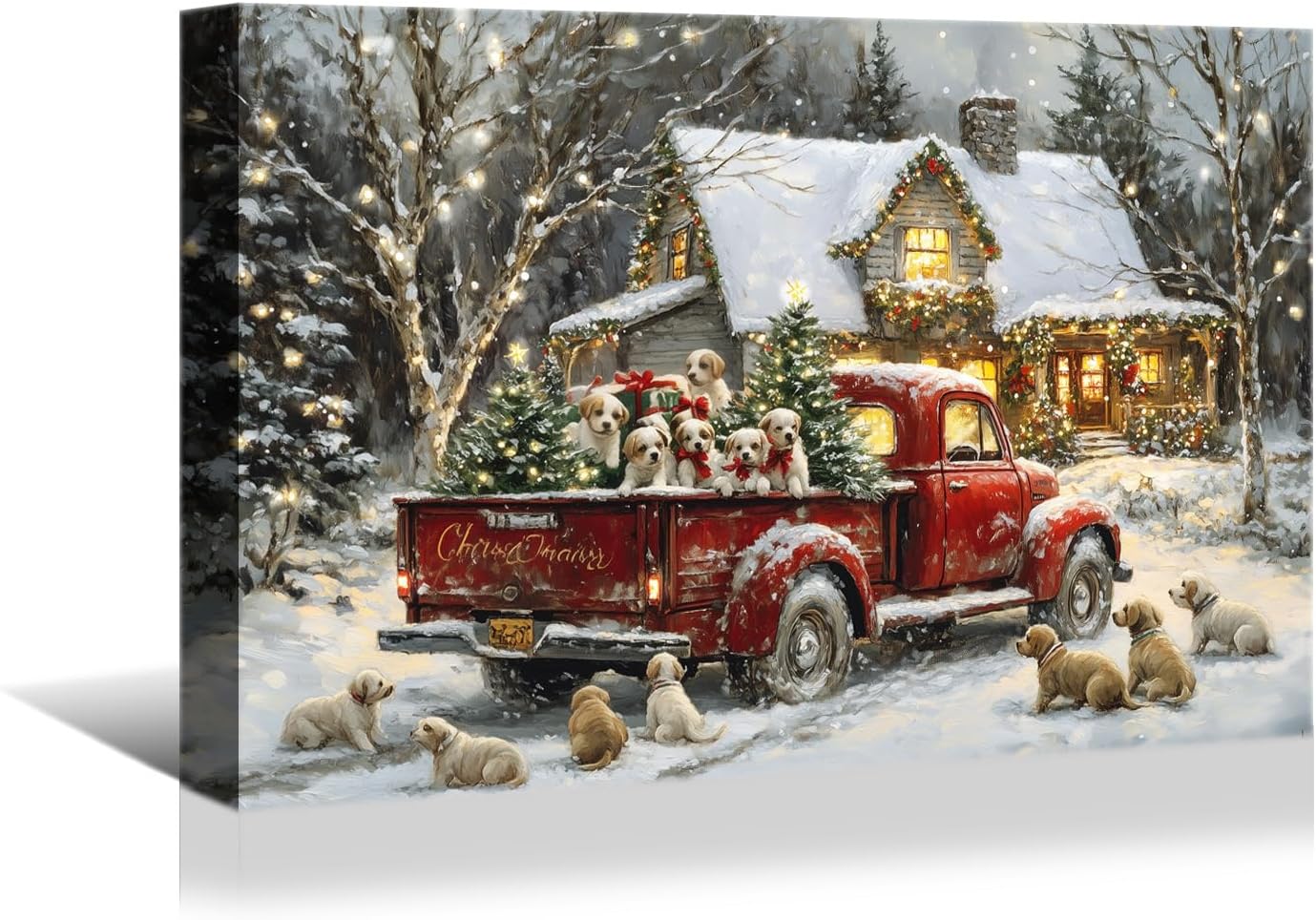 YONICA Christmas Wall Decor Santa Canvas Wall Art Home Decorations 36x24 Inches - Santa Pictures Jesus Prints Winter Painting Xmas Artworks for Living Room Bedroom - PrintToucanYKSDT707-16"L x 12"W